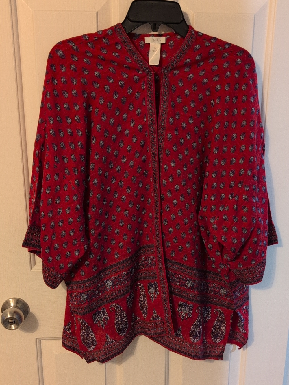 J. Jill Boho Red Paisley Kimono